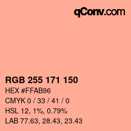 Código de color: RGB 255 171 150 | qconv.com