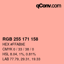 カラーコード: RGB 255 171 158 | qconv.com