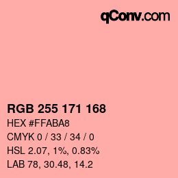 Color code: RGB 255 171 168 | qconv.com