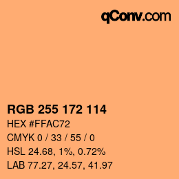Color code: RGB 255 172 114 | qconv.com