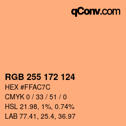 Color code: RGB 255 172 124 | qconv.com