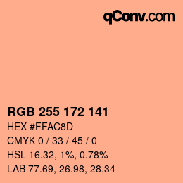 Color code: RGB 255 172 141 | qconv.com