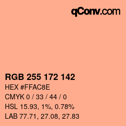 Color code: RGB 255 172 142 | qconv.com