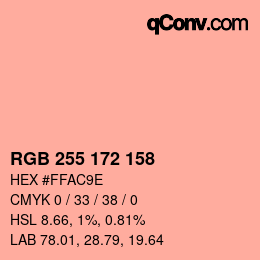 Color code: RGB 255 172 158 | qconv.com