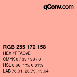 カラーコード: RGB 255 172 158 | qconv.com