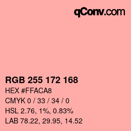 Color code: RGB 255 172 168 | qconv.com
