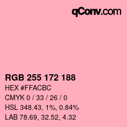 Color code: RGB 255 172 188 | qconv.com