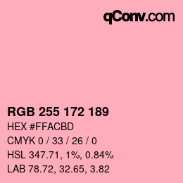 Color code: RGB 255 172 189 | qconv.com