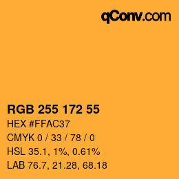 Color code: RGB 255 172 55 | qconv.com