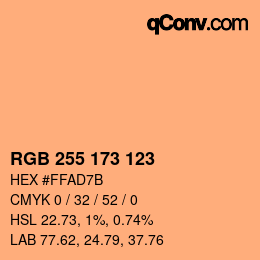 颜色代码: RGB 255 173 123 | qconv.com