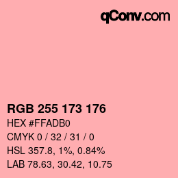 Color code: RGB 255 173 176 | qconv.com