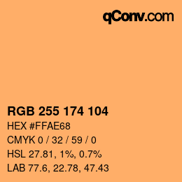 Color code: RGB 255 174 104 | qconv.com