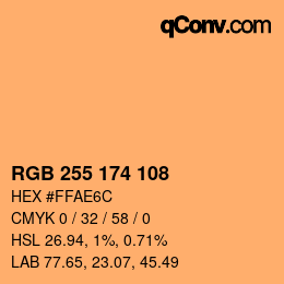 Color code: RGB 255 174 108 | qconv.com