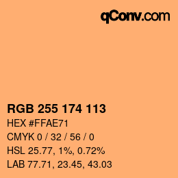 Color code: RGB 255 174 113 | qconv.com