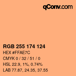 カラーコード: RGB 255 174 124 | qconv.com