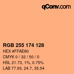 Color code: RGB 255 174 128 | qconv.com