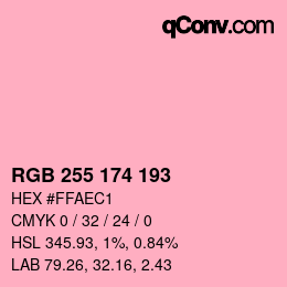 Color code: RGB 255 174 193 | qconv.com