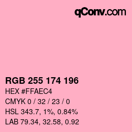 Color code: RGB 255 174 196 | qconv.com