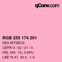 Color code: RGB 255 174 201 | qconv.com