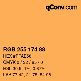 Color code: RGB 255 174 88 | qconv.com
