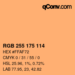 Color code: RGB 255 175 114 | qconv.com
