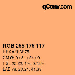 Color code: RGB 255 175 117 | qconv.com