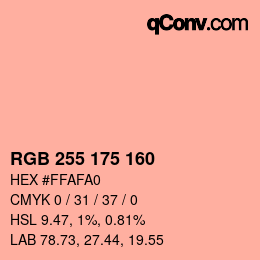 カラーコード: RGB 255 175 160 | qconv.com
