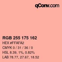 Código de color: RGB 255 175 162 | qconv.com