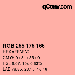 Color code: RGB 255 175 166 | qconv.com