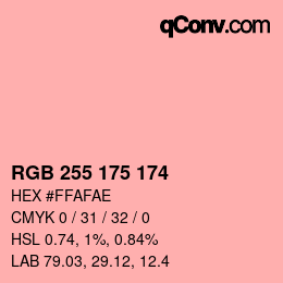 Color code: RGB 255 175 174 | qconv.com