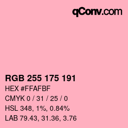 Color code: RGB 255 175 191 | qconv.com