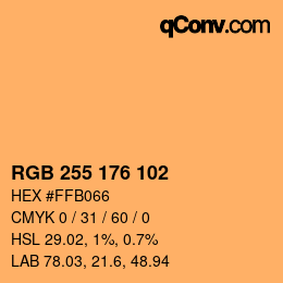 カラーコード: RGB 255 176 102 | qconv.com