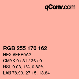 Color code: RGB 255 176 162 | qconv.com