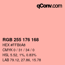 Color code: RGB 255 176 168 | qconv.com