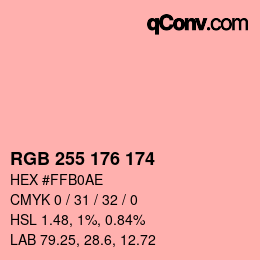 Color code: RGB 255 176 174 | qconv.com