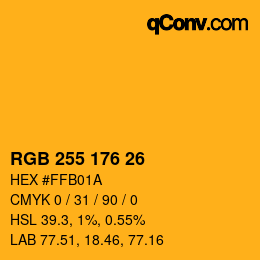 Color code: RGB 255 176 26 | qconv.com