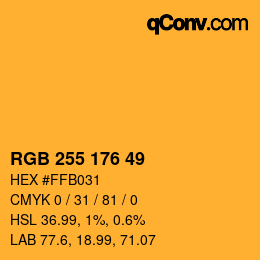 Color code: RGB 255 176 49 | qconv.com