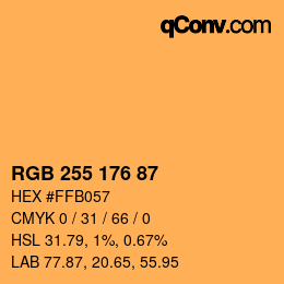 Color code: RGB 255 176 87 | qconv.com