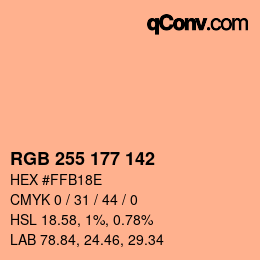 Color code: RGB 255 177 142 | qconv.com