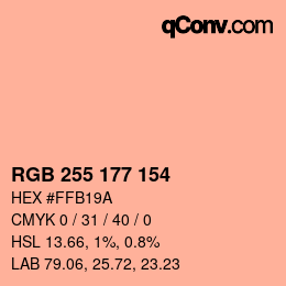 Color code: RGB 255 177 154 | qconv.com