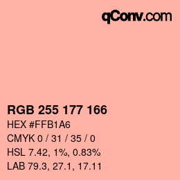 Color code: RGB 255 177 166 | qconv.com