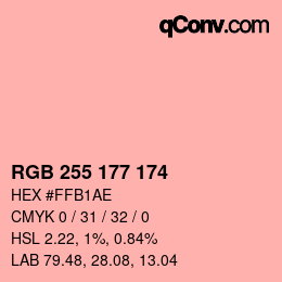 Color code: RGB 255 177 174 | qconv.com