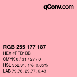 Color code: RGB 255 177 187 | qconv.com