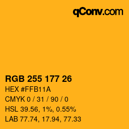 Color code: RGB 255 177 26 | qconv.com