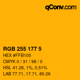 カラーコード: RGB 255 177 5 | qconv.com