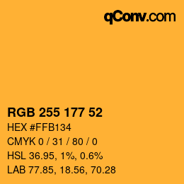 颜色代码: RGB 255 177 52 | qconv.com