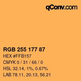 カラーコード: RGB 255 177 87 | qconv.com