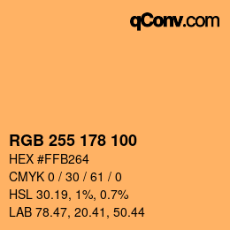 カラーコード: RGB 255 178 100 | qconv.com