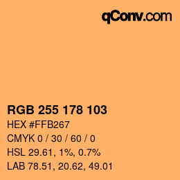 颜色代码: RGB 255 178 103 | qconv.com