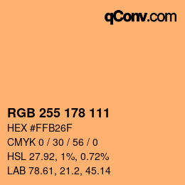 Color code: RGB 255 178 111 | qconv.com